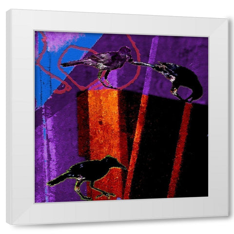 Blackbird: Ode To Envy White Modern Wood Framed Art Print by Popcorn