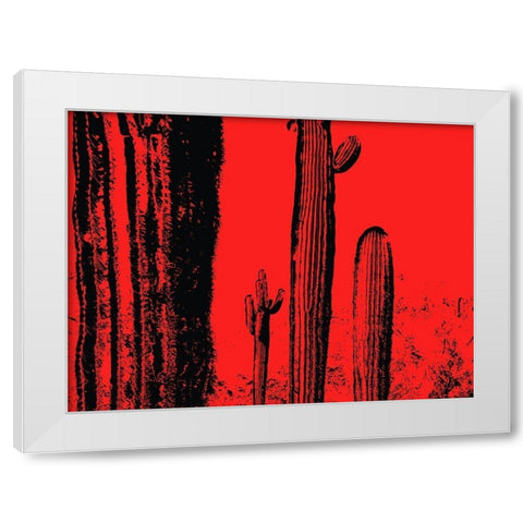 Desert Silhouette I White Modern Wood Framed Art Print by Popcorn