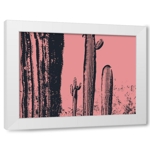 Desert Silhouette II White Modern Wood Framed Art Print by Popcorn