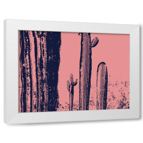 Desert Silhouette III White Modern Wood Framed Art Print by Popcorn