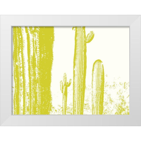 Desert Silhouette V White Modern Wood Framed Art Print by Popcorn