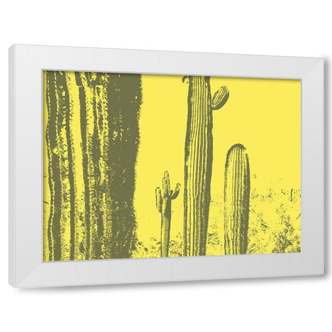 Desert Silhouette X White Modern Wood Framed Art Print by Popcorn