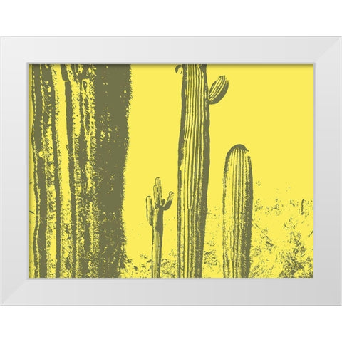 Desert Silhouette X White Modern Wood Framed Art Print by Popcorn
