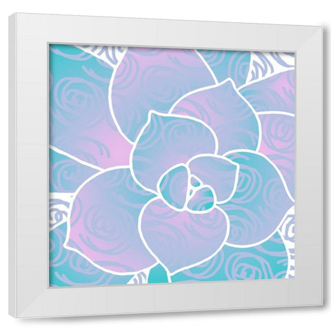 Succulent Stylized White Modern Wood Framed Art Print by Tenoever, William