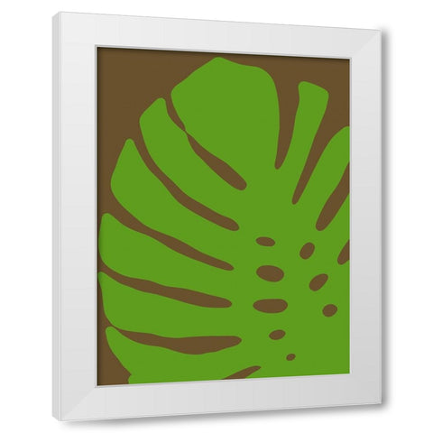 Monstera Stylized II White Modern Wood Framed Art Print by Tenoever, William