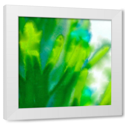 Green Flora 4 White Modern Wood Framed Art Print by Tenoever, William