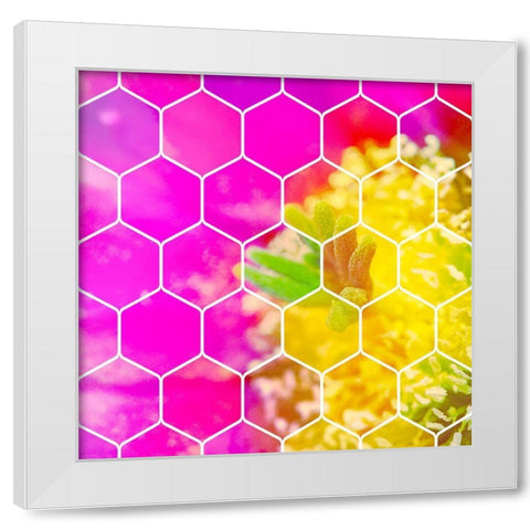 HexiFlora 3 White Modern Wood Framed Art Print by Tenoever, William