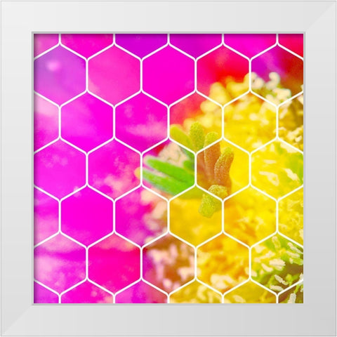 HexiFlora 3 White Modern Wood Framed Art Print by Tenoever, William