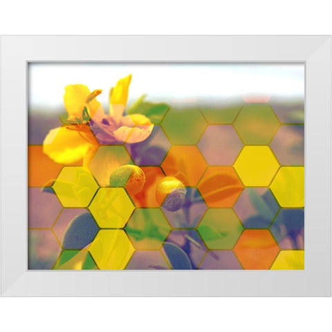 HexiFlora 4 White Modern Wood Framed Art Print by Tenoever, William