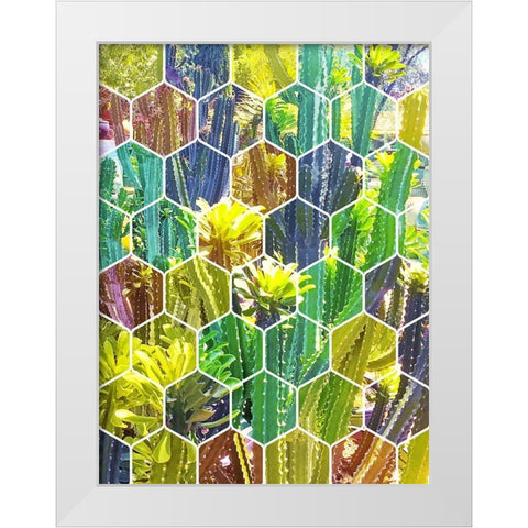 HexiFlora 5 White Modern Wood Framed Art Print by Tenoever, William