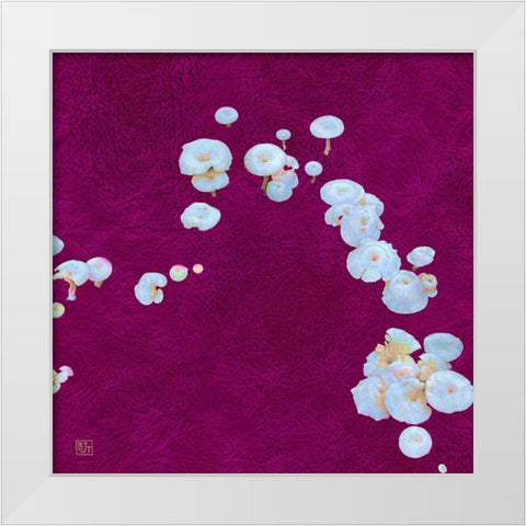 White Mushrooms Ver1 White Modern Wood Framed Art Print by Tenoever, William