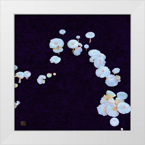 White Mushrooms Ver2 White Modern Wood Framed Art Print by Tenoever, William