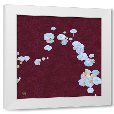 White Mushrooms Ver3 White Modern Wood Framed Art Print by Tenoever, William