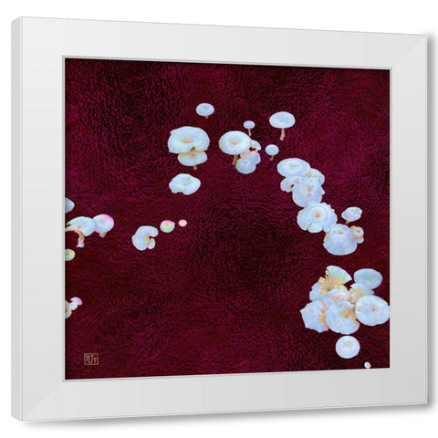 White Mushrooms Ver4 White Modern Wood Framed Art Print by Tenoever, William