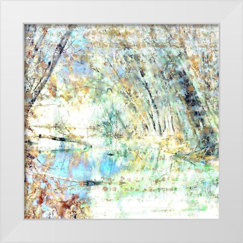 Green Heron in Flight White Modern Wood Framed Art Print by Tenoever, William