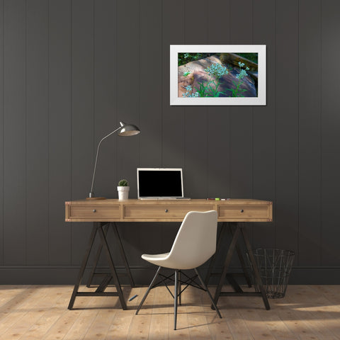 Pearly Everlasting White Modern Wood Framed Art Print by Popcorn