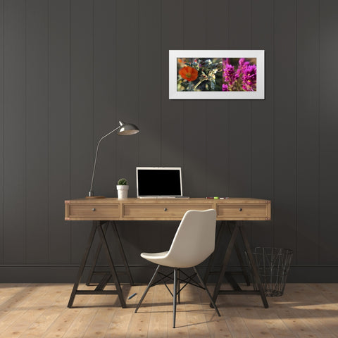 Wildflowers Collage III White Modern Wood Framed Art Print by Popcorn