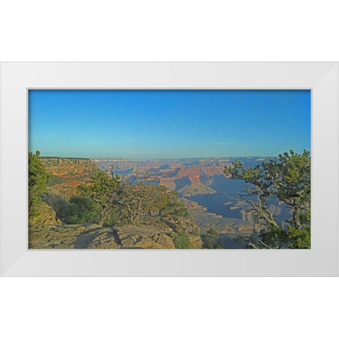 Grand Canyon 7: North Rim White Modern Wood Framed Art Print by Popcorn