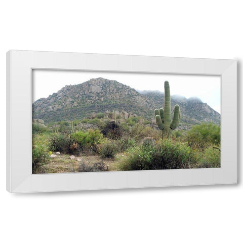Granite Mountain White Modern Wood Framed Art Print by Popcorn