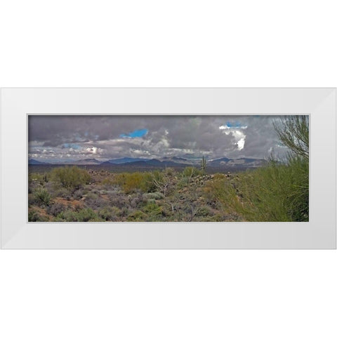 Desert Scape I White Modern Wood Framed Art Print by Popcorn