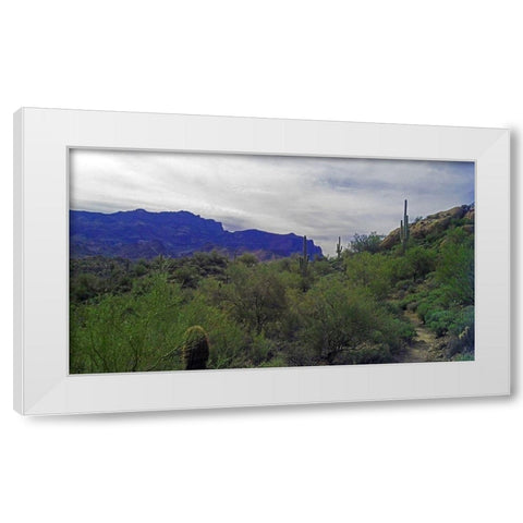 Superstition Mountain I White Modern Wood Framed Art Print by Popcorn