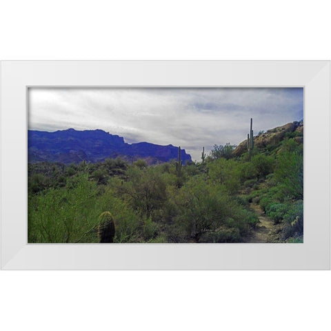 Superstition Mountain I White Modern Wood Framed Art Print by Popcorn