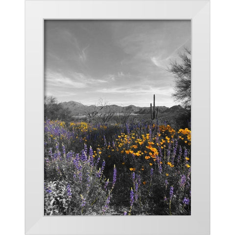 Wildflowers BandW VI White Modern Wood Framed Art Print by Popcorn