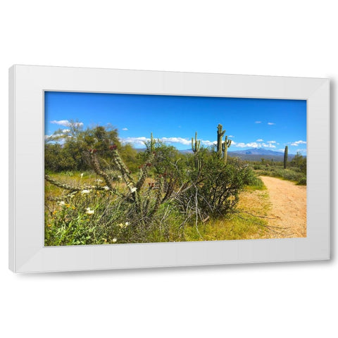 FourPeaks White Modern Wood Framed Art Print by Tenoever, William