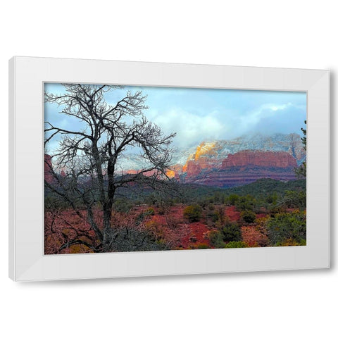 SedonaInWinter1 White Modern Wood Framed Art Print by Tenoever, William