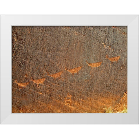 Petroglyphs I White Modern Wood Framed Art Print by Popcorn