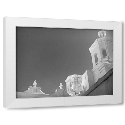 San Xavier Del Bac I BandW White Modern Wood Framed Art Print by Popcorn