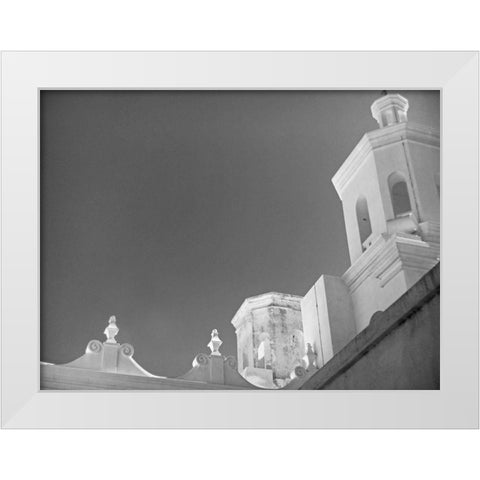 San Xavier Del Bac I BandW White Modern Wood Framed Art Print by Popcorn