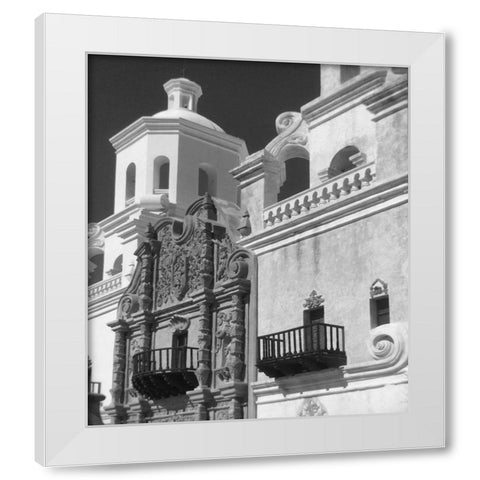 San Xavier Del Bac V BandW White Modern Wood Framed Art Print by Popcorn