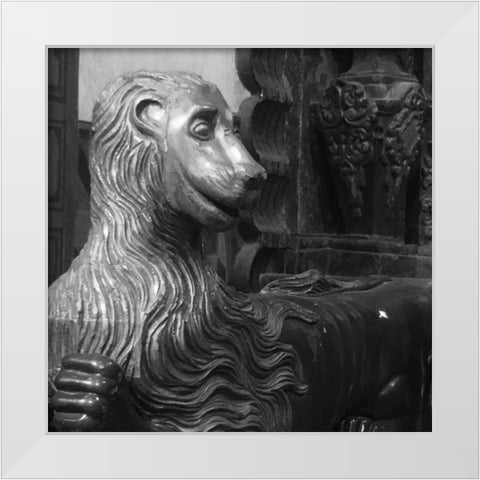 San Xavier Del Bac VII BandW White Modern Wood Framed Art Print by Popcorn