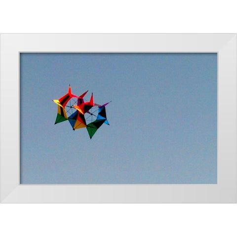 Kite I White Modern Wood Framed Art Print by Popcorn