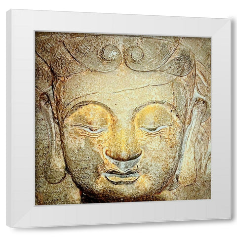Buddha White Modern Wood Framed Art Print by Tenoever, William