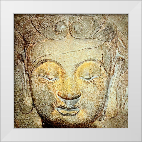 Buddha White Modern Wood Framed Art Print by Tenoever, William