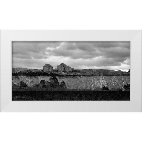 SedonaInWinter4b:BAndW White Modern Wood Framed Art Print by Tenoever, William