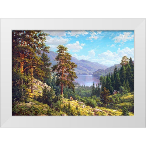Memories of Siberia White Modern Wood Framed Art Print by Basov, Sergej