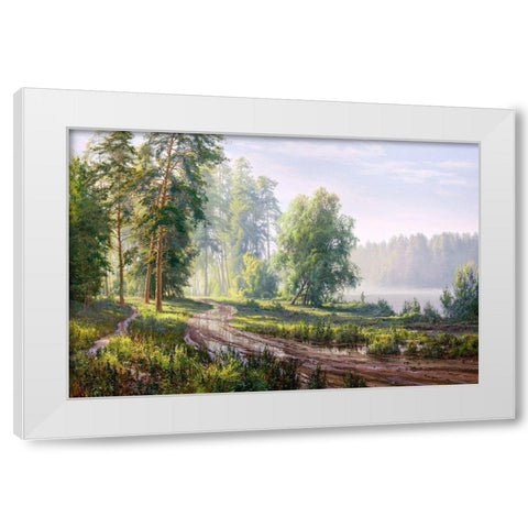 After the rain White Modern Wood Framed Art Print by Basov, Sergej