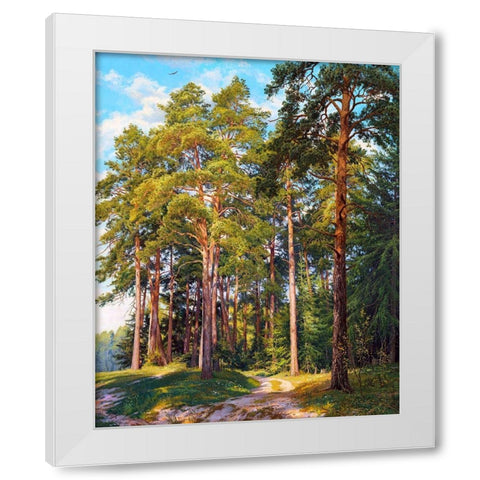 Ship pines White Modern Wood Framed Art Print by Basov, Sergej