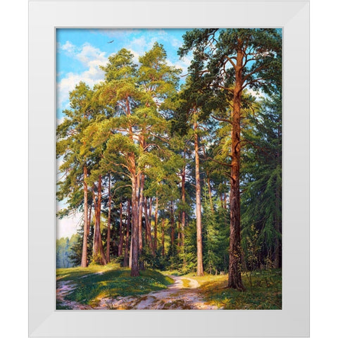 Ship pines White Modern Wood Framed Art Print by Basov, Sergej