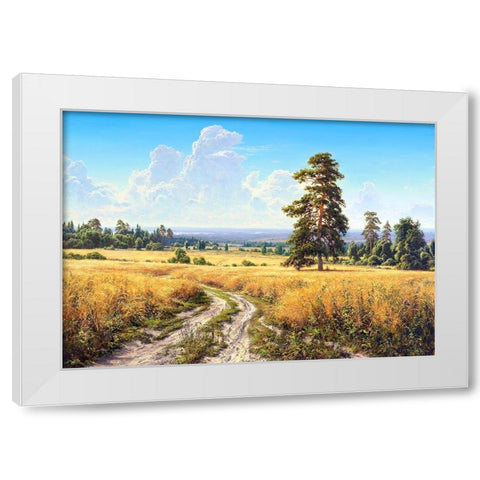 August White Modern Wood Framed Art Print by Basov, Sergej