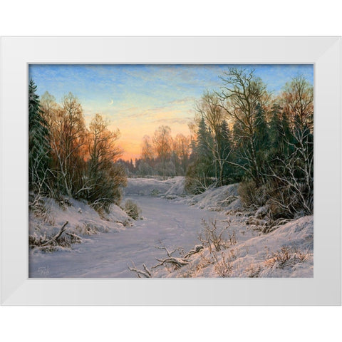 Getting dark White Modern Wood Framed Art Print by Basov, Sergej