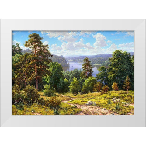 The Landscape White Modern Wood Framed Art Print by Basov, Sergej
