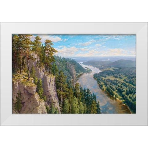 Free wind White Modern Wood Framed Art Print by Basov, Sergej