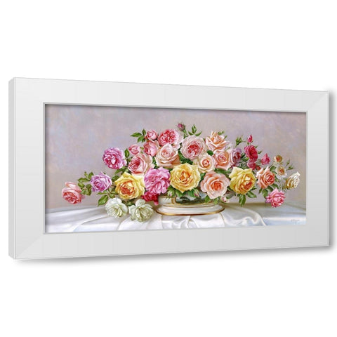 Roses White Modern Wood Framed Art Print by Buzin, Igor