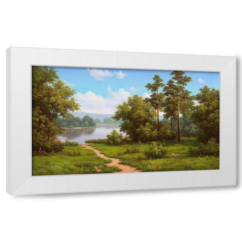 Path White Modern Wood Framed Art Print by Babichev, Vyacheslav