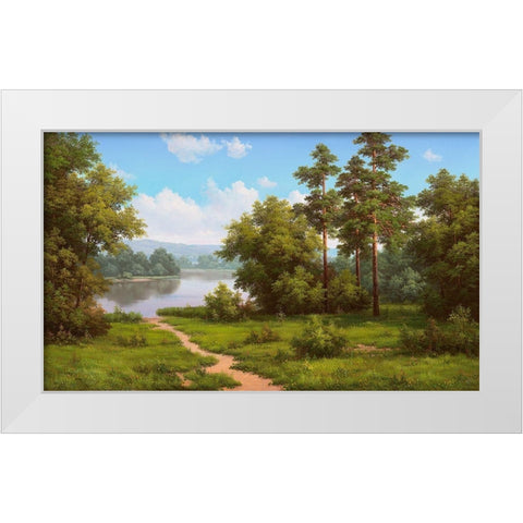 Path White Modern Wood Framed Art Print by Babichev, Vyacheslav