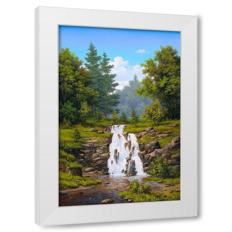 Waterfall White Modern Wood Framed Art Print by Babichev, Vyacheslav